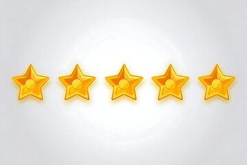 Five Golden Stars for Customer Satisfaction and Positive Feedback - Boost your Brand Reputation with Excellent Ratings et Reviews