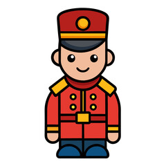 Cartoon toy soldier illustration vector graphics for christmas holiday season and design use