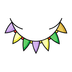 Colorful party banner garland vector illustration for birthday celebration and festive decoration design