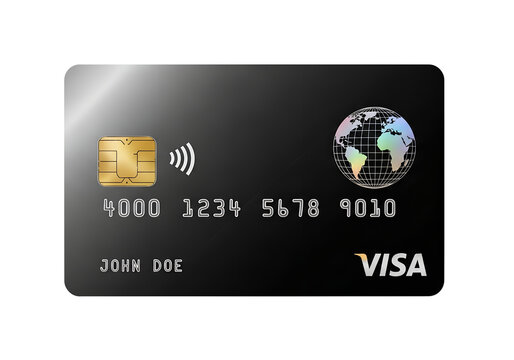 visa bank card mockup for online shopping and checkout