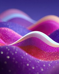 Colorful, wavy layers with bokeh on dark violet back