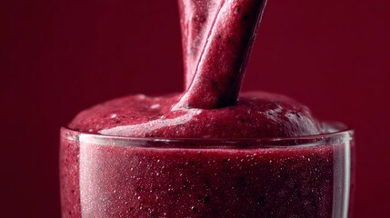 Pouring dark berry smoothie