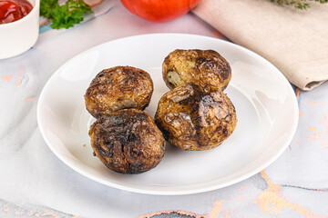 Baked potato barbecue with skin