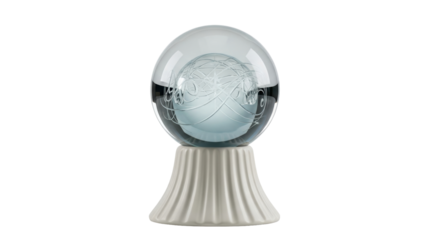 Isolated Decorative glass globe with swirling pattern for home decor and collectibles