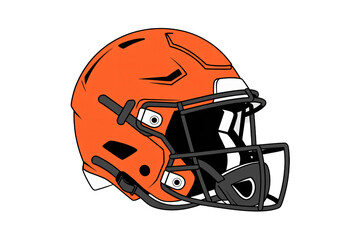 Fototapeta premium Vibrant orange football helmet for team spirit and sports advertising, perfect for tailgating promotions and game day marketing, dynamic and energetic!