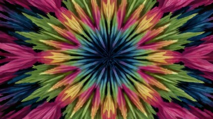 Obraz premium Kaleidoscopic colorful tie-dye abstract CG pattern.