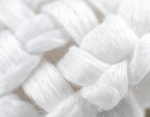 Macro Photography of Raw Cotton Fibers in Natural White