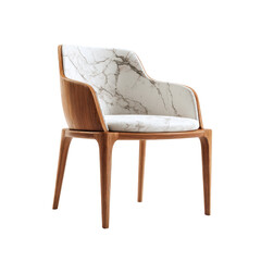 Elegant chair design with marble pattern and wooden frame for modern interiors