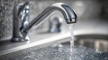 Water faucet flowing