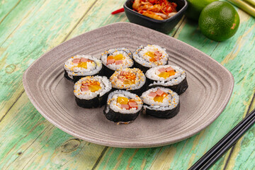 Koream homemade roll Kimbap with nori seaweed