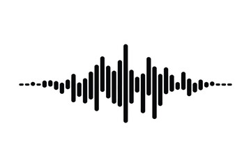 Black and white sound waveform graphic