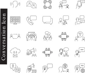 Speaking icon set. Communication icons collection.
