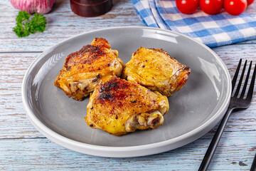 Roasted chicken thighs with spices