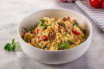 Cous cous with vegetables tabulle