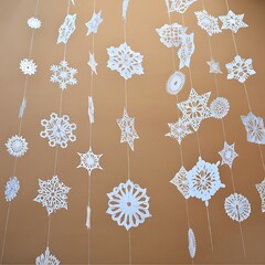 Festive Winter Holiday Decoration Featuring Delicate Snowflakes for Joyful Celebrations and Seasonal Greetings