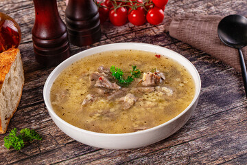 Dietary chicken soup with noodles