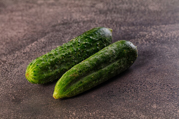 Raw fresh ripe green cucucmbers