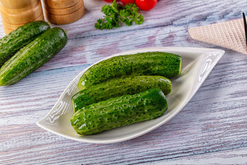 Homemade lightly salted cucumbers snack