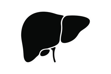 Black silhouette of a human liver and gallbladder icon