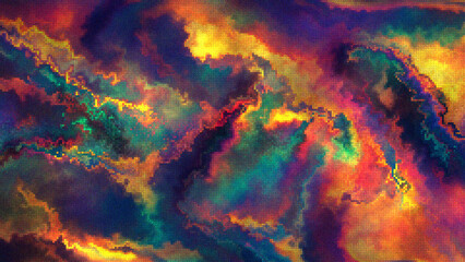 Vibrant Abstract Pixel Colorful Art with Grain Effect. Digital Illustration, Modern Artistic Expression.