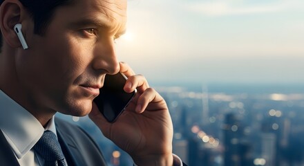 Pensive Businessman Looking Out Window, Contemplating Strategy and Future Success
