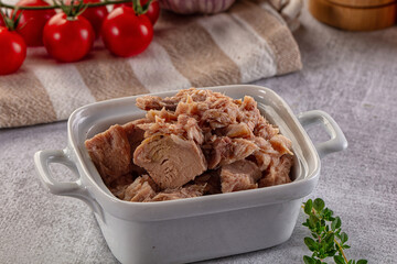 Canned tuna fillet for salad