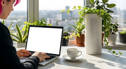 Side Profile of a Young Woman with Natural Makeup and Flowing Hair