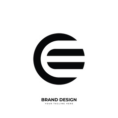 Letter Ce or Ec minimal trendy creative monogram logo