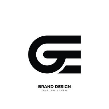 Letter Ge or Eg initial unique creative monogram logo