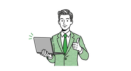 Dynamic illustration of a confident businesswoman presenting ideas and offering guidance, holding a digital tablet to showcase modern communication and professional solutions