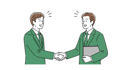 Professional businessmen sealing a deal with a firm handshake, illustrating successful collaboration, mutual agreement, and a thriving business relationship for future endeavors