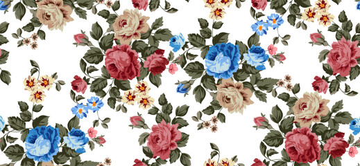 Seamless Flowers Pattern in vector