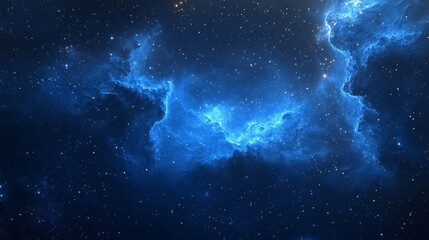 A deep, mysterious blue wallpaper with a nebula and stars