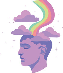 Creative Mind with Rainbow and Cloud 