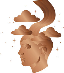 Bronze Mind with Flowing Clouds