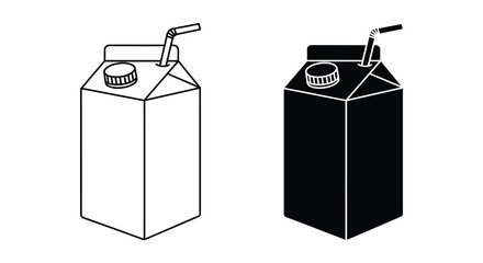Two milk carton illustrations in differing shades of contrast shown