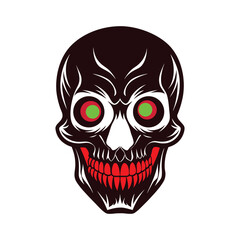 Hollow Skull Vector Icon on White Background