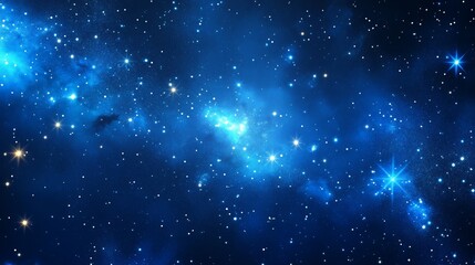 A vibrant blue wallpaper with sparkling stars in a starry sky 