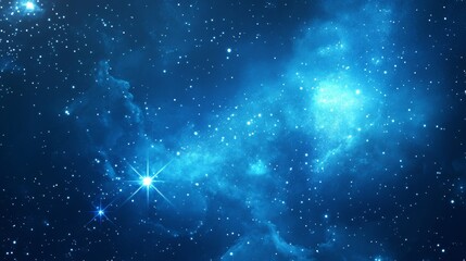 A vibrant blue wallpaper with sparkling stars in a starry sky 