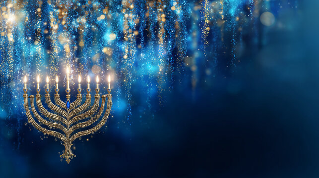 Hanukkah Invitation Background With Menorah 