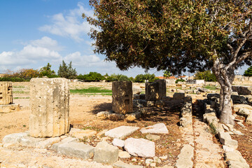 The remains of the Roman Temple of Aphrodite, Palaepaphos, the famous Sanctuary of Aphrodite, Kouklia, Paphos, Cyprus