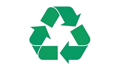 Obraz premium A green recycling symbol over a clean white background representing ecology