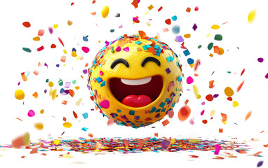 Vibrant party popper illustration bursting with confetti symbolizing joy and excitement isolated on transparent background PNG