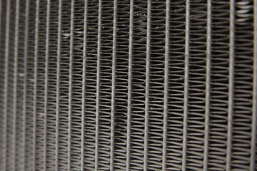 Old car radiator seen from the side