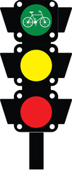 Red, Green, and Yellow Traffic Light Sign – Stop, Go, and Caution Road Signal Vector, Traffic Safety Icon, Isolated Graphic