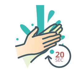 Fototapeta premium Hygiene - Handwash - 20 Seconds - Stock Icon