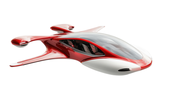 Innovative compact aerial vehicle showcasing advanced engineering and modern technology for personal airborne transportation isolated on transparent background PNG