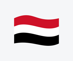 Waving flag of Yemen. Official national flag of Yemen vector design and illustration.
