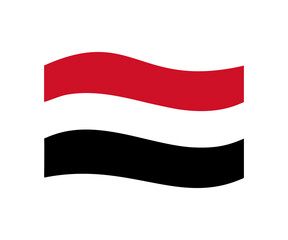 Waving flag of Yemen illustration on transparent background. 
