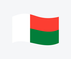 Waving flag of Madagascar. Official national flag of Madagascar vector design and illustration.
